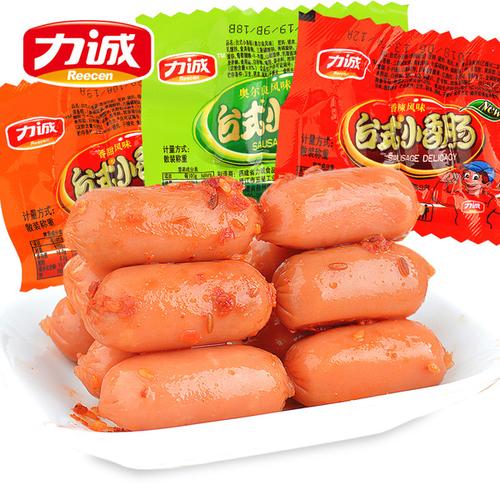 购客力诚台式小香肠500g火腿肠鸡肉玉米肠奥尔良脆骨肉枣肉粒休闲零食