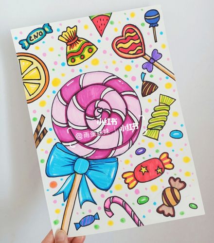 儿童简笔创意卡通美味的漂亮糖果亮晶晶糖果_糖果_美味_卡通_简笔画