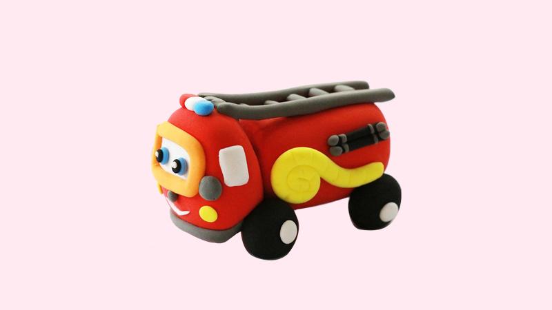 怎么用超轻粘土捏消防车