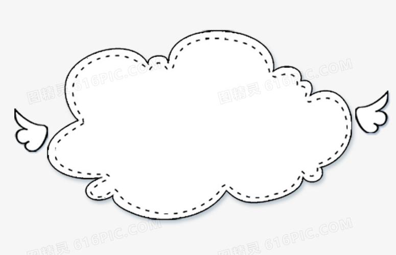 卡通手绘云朵边框