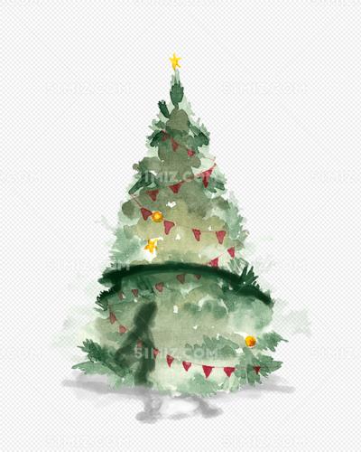 卡通手绘圣诞树