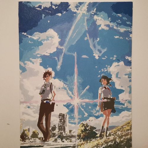 初三的时候画的水彩画_《你的名字》