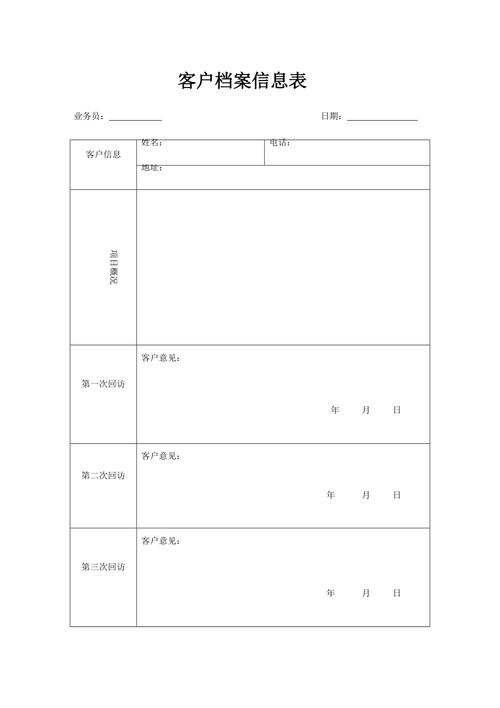 客户档案信息表