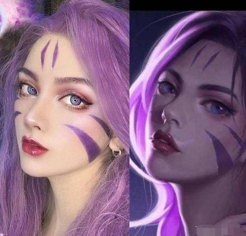 英雄联盟卡莎cos,原画写真,网友:又想骗我恋爱!