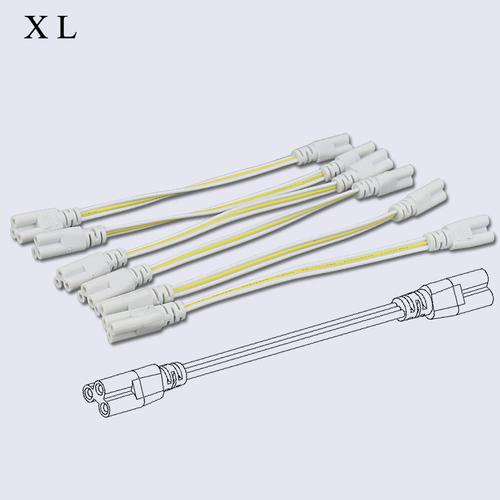 t5t8一体日光灯连接线 led日光灯三孔双头连接线20cm 灯管插头