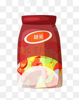 手绘一袋彩色糖果