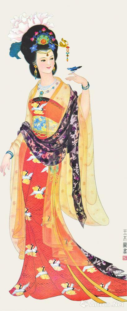 古代名女-杨贵妃赏花