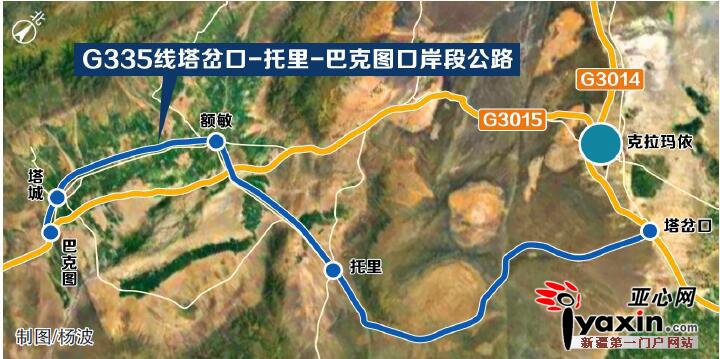 去塔城,不走玛依塔斯了,将建另一条一级公路:g335线塔岔口至托里至