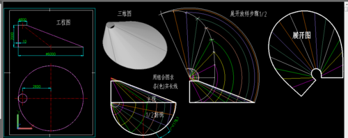 求偏心圆台 cad放样图