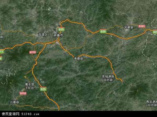 中国河北省承德市承德县地图(卫星地图)