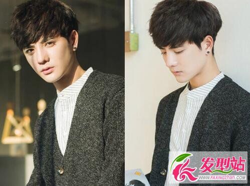 男生斜刘海定位烫发型图片 斜刘海不仅时髦还很修脸