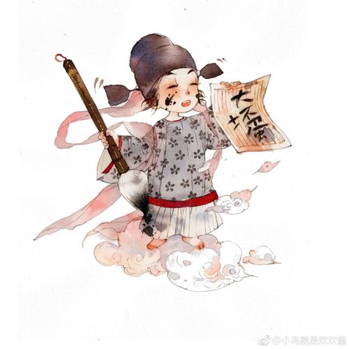 【古风插画】#小神仙# 作者:小鸟就是欢欢酱