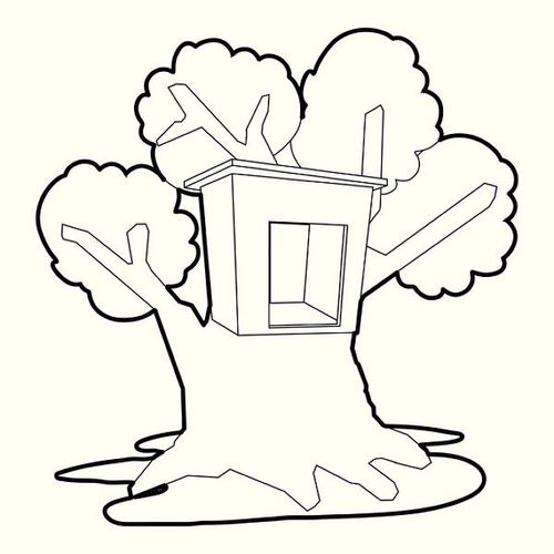树屋简笔画_房屋简笔画图片大全