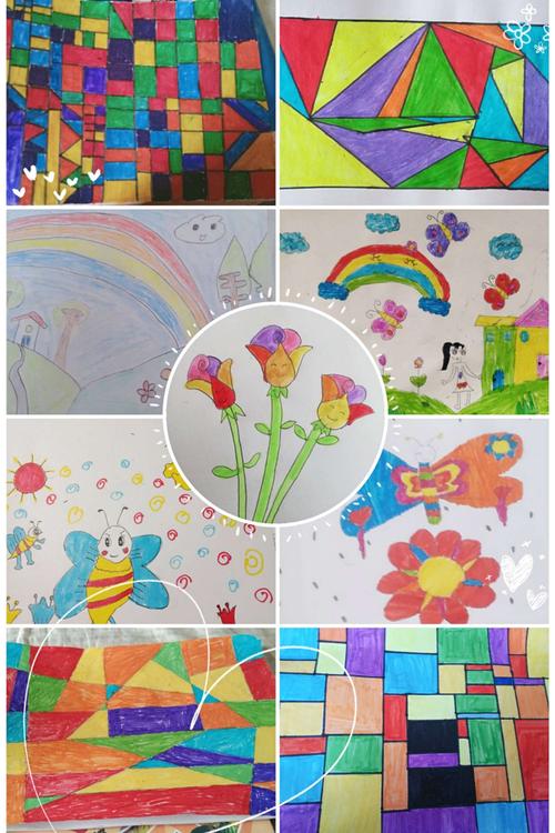 董各庄小学线上美术课堂十五《三间色 三原色》作品展