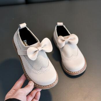 公主鞋小女孩春秋鞋子中大童儿童软底单鞋黑色26码鞋内长约165厘米