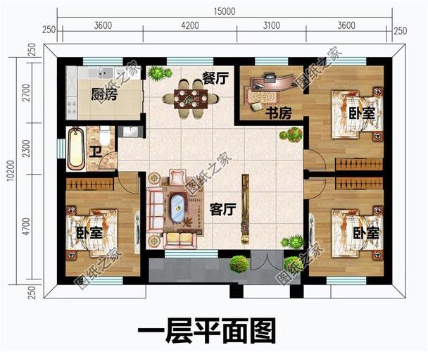 开间15米左右的一层自建房,空间足够大,值得农村一建