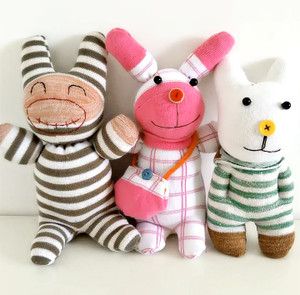 创意手工玩偶 文艺礼物 亲子活动 手工diy袜子娃娃材料包 背包熊