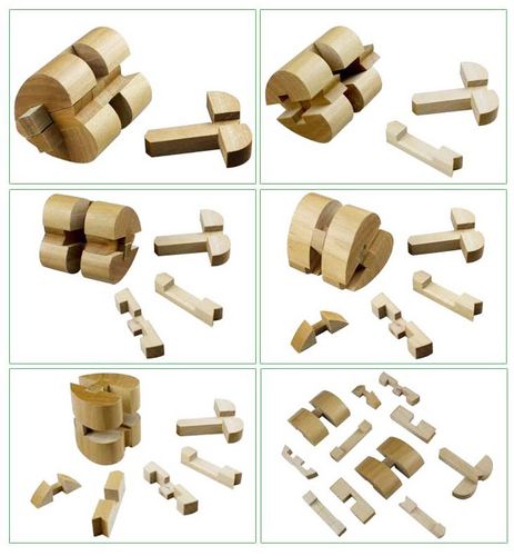 心形孔明锁 木制心锁拆装玩具爱心锁古典益智玩具批发