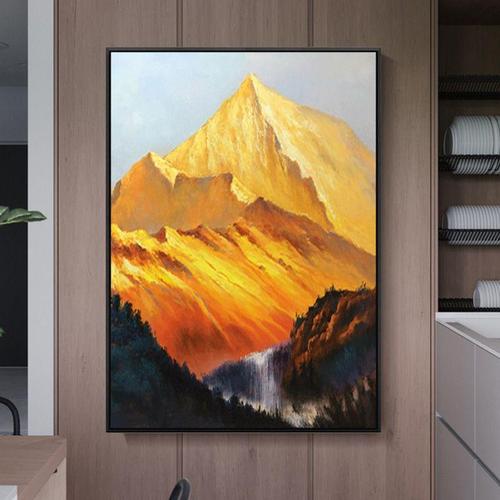 新款立体金箔纯手绘手工油画抽象背靠金山玄关装饰画沙发背景墙上