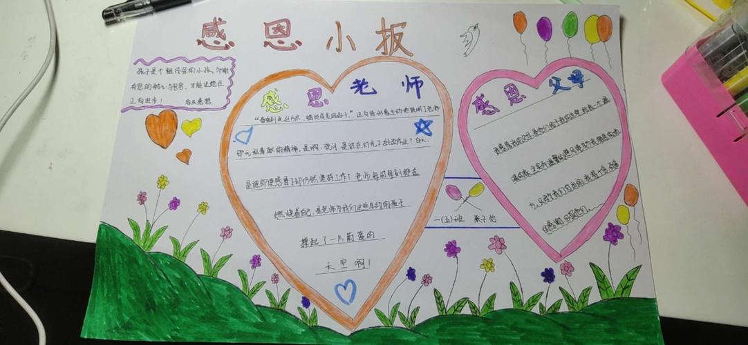 "学会感恩,与爱同行"主题手抄报活动— —路西小学一年级五班手抄报