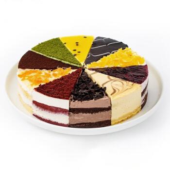 大麦清晨 乳脂十拼慕斯蛋糕 850g 10块 8寸 十种口味 生日蛋糕 网红