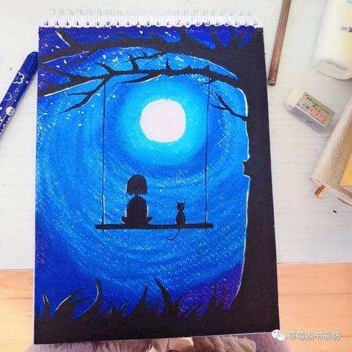 教程|丙烯创意画《我和我的猫》