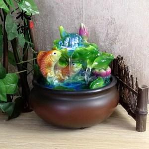 创意中式风水球流水喷泉摆件办公室桌面客厅招财家居装饰开业礼品