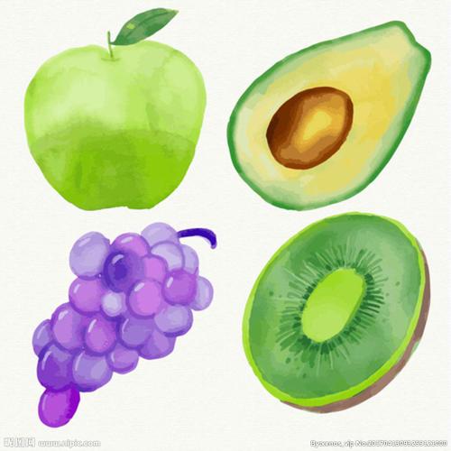 手绘水彩四款水果集图片