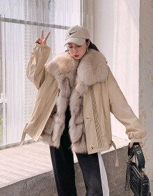 高端品质一衣三穿可脱卸派克服2020新款女短款狐狸毛内胆小个子皮草