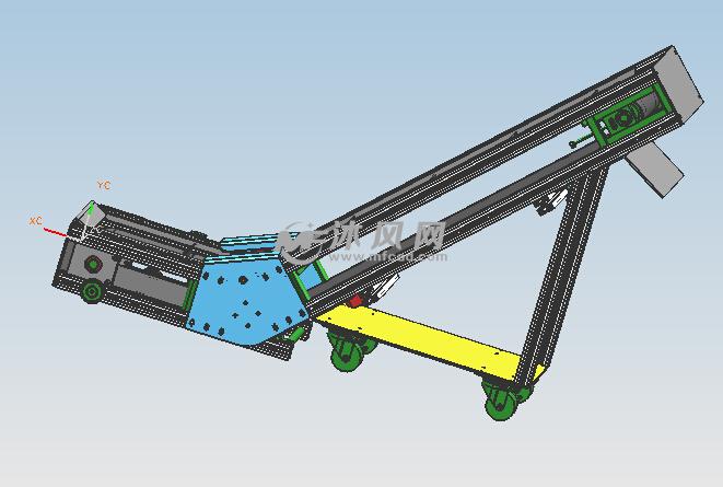 爬坡型皮带输送机图 - ug机械设备模型下载 - 沐风图纸
