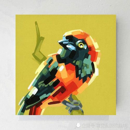 一组大胆的色块表现动物画