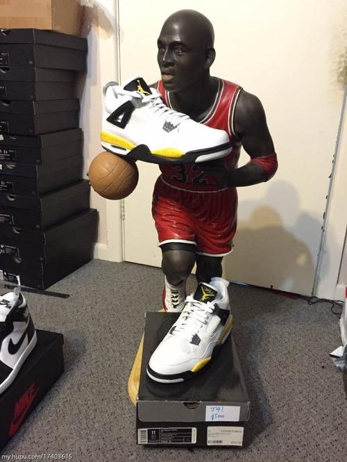 nike air jordan 4 ls tour aj4 出租车 白黄 45 314254-171
