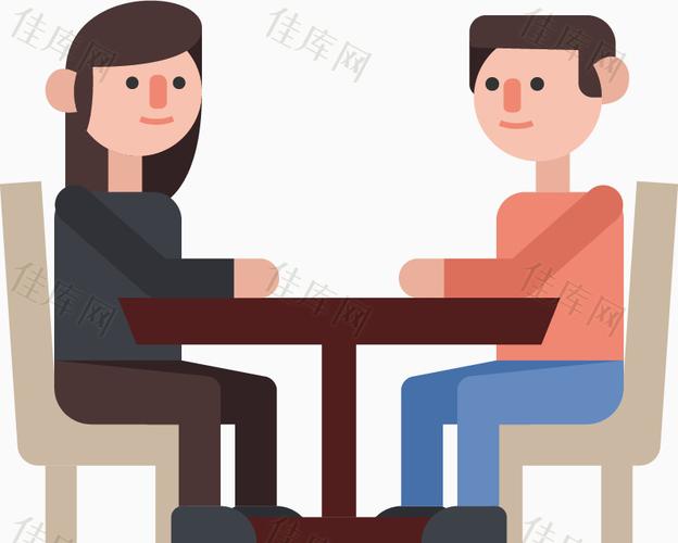 两人面对面_卡通手绘_799*640px_编号7336432_png格式_佳库网