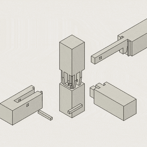 鲁班七十二结榫卯动态图解,技艺巧夺天工