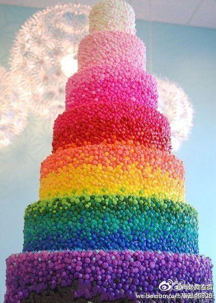 美丽的彩虹大蛋糕.