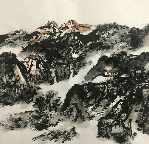 折琪山水画欣赏:焦墨气韵里的西北山川