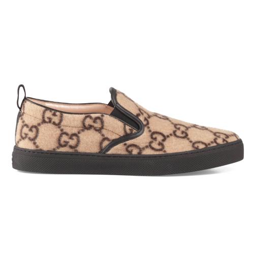 【包税】gucci/古驰 19秋冬男士新款米色羊毛gg图案乐福鞋 407363g