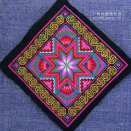 广西壮族服装面料壮锦图案刺绣布料民族特色背包包衣服加工绣片