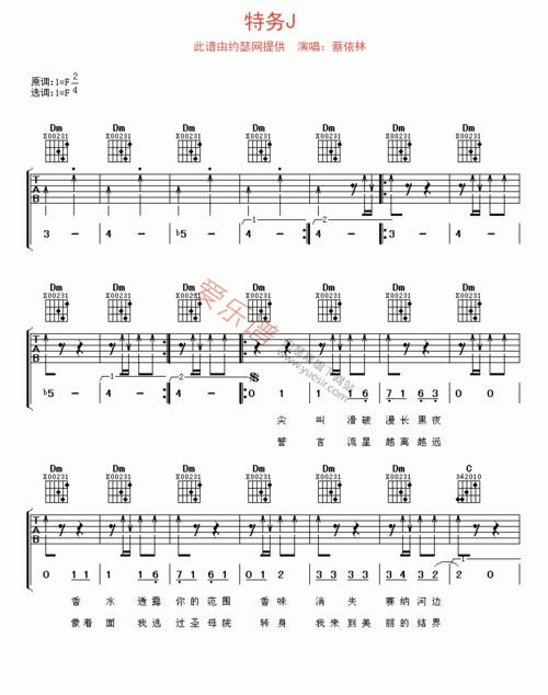 蔡依林《蔡依林《特务j》》吉他谱