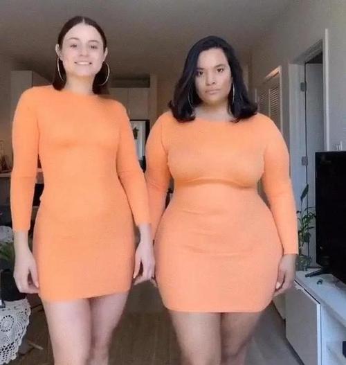 胖女人瘦女人穿同样的衣服对比