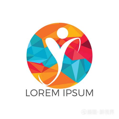 人类健康标志设计. 医疗矢量标志概念插图.