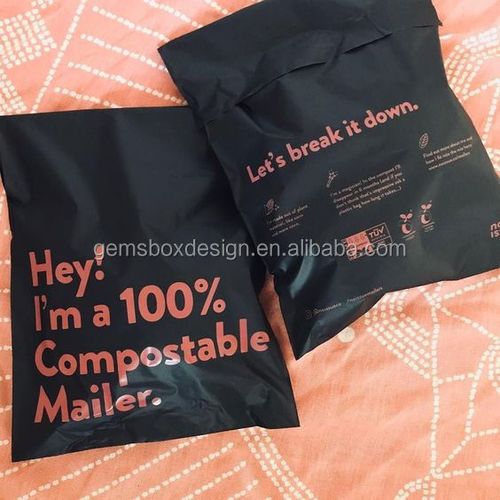 100% pla compostable biodegradable black mailer