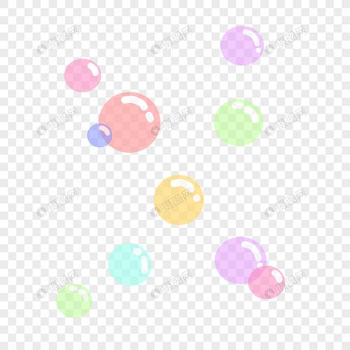 儿童节彩色透明泡泡手绘装饰图案