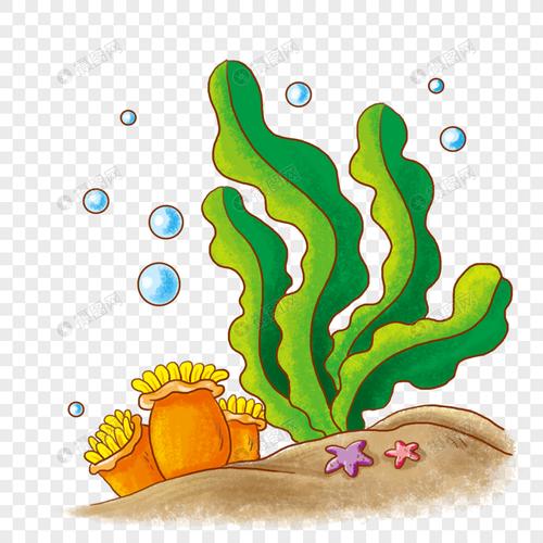 免抠元素 手绘/卡通元素 海草.psd