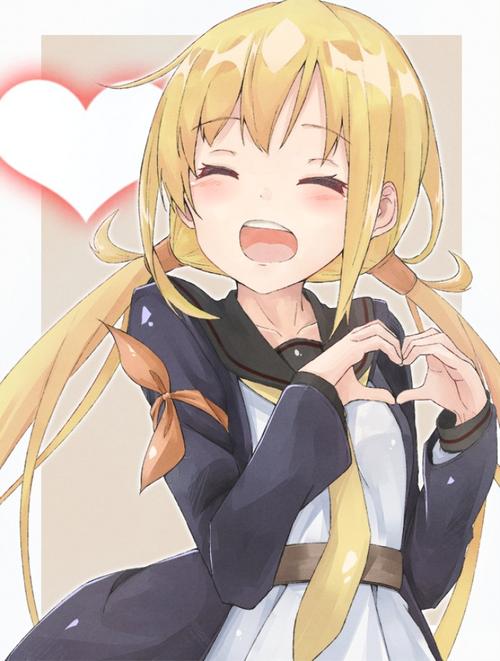 动漫大图二次元高清图比心笔芯壁纸