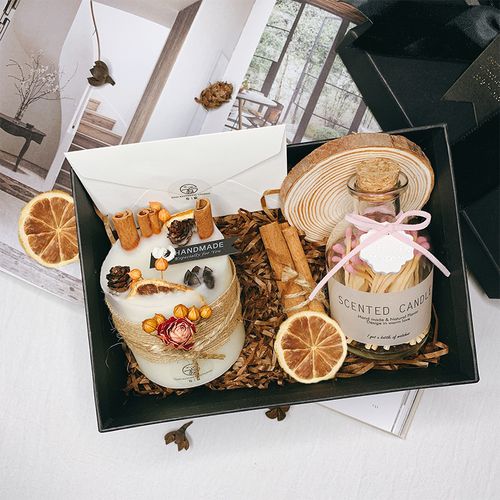 手工肉桂干花香薰蜡烛安神助眠香氛生日新婚伴手礼盒闺蜜礼物