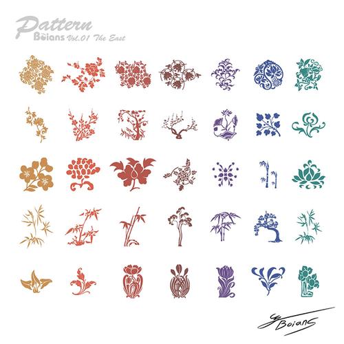 传统花纹图案设计矢量素材