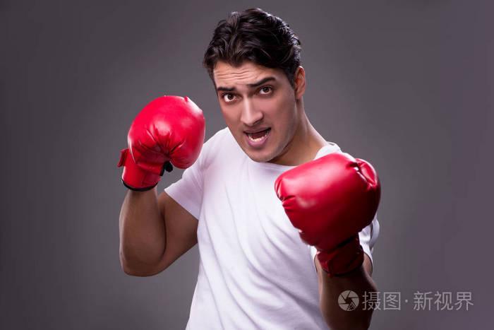 英俊的拳击手在拳击概念照片-正版商用图片0wgu55-摄图新视界