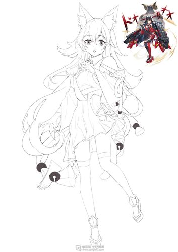 《章节七阶段二— 同人立绘线稿》by 为什么作业都要ppt