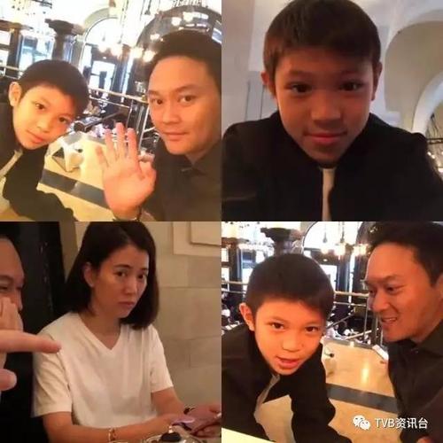 在伦敦一餐厅玩直播时,张智霖与儿子张慕童(魔童)玩得兴起,袁咏仪